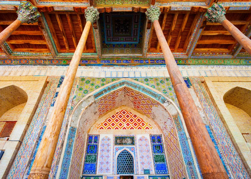 Bukhara, Bolo Khauz Mosque – Tour of Uzbekistan 2026-27, Guiness Travel escorted tour