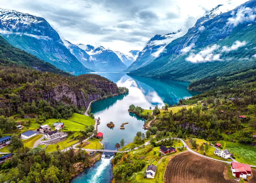 Norwegian fjord, Lake Lovatnet – Grand Tour of Norway 2026-27, Guiness Travel escorted tour