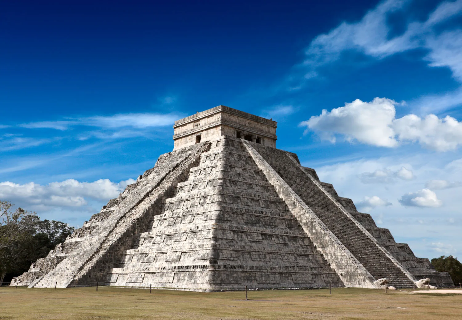 Anicent mayan pyramid in Chichen-Itza, Mexico
