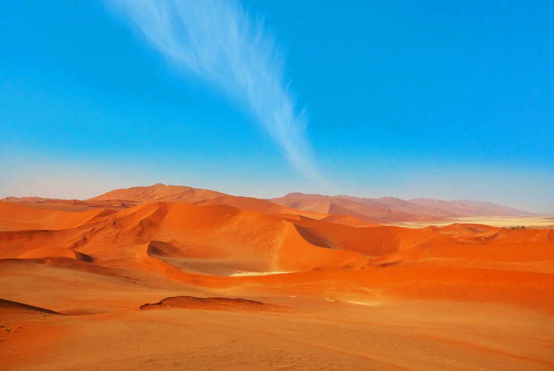 Orange sand dunes of Namib Desert, Namibia, Africa