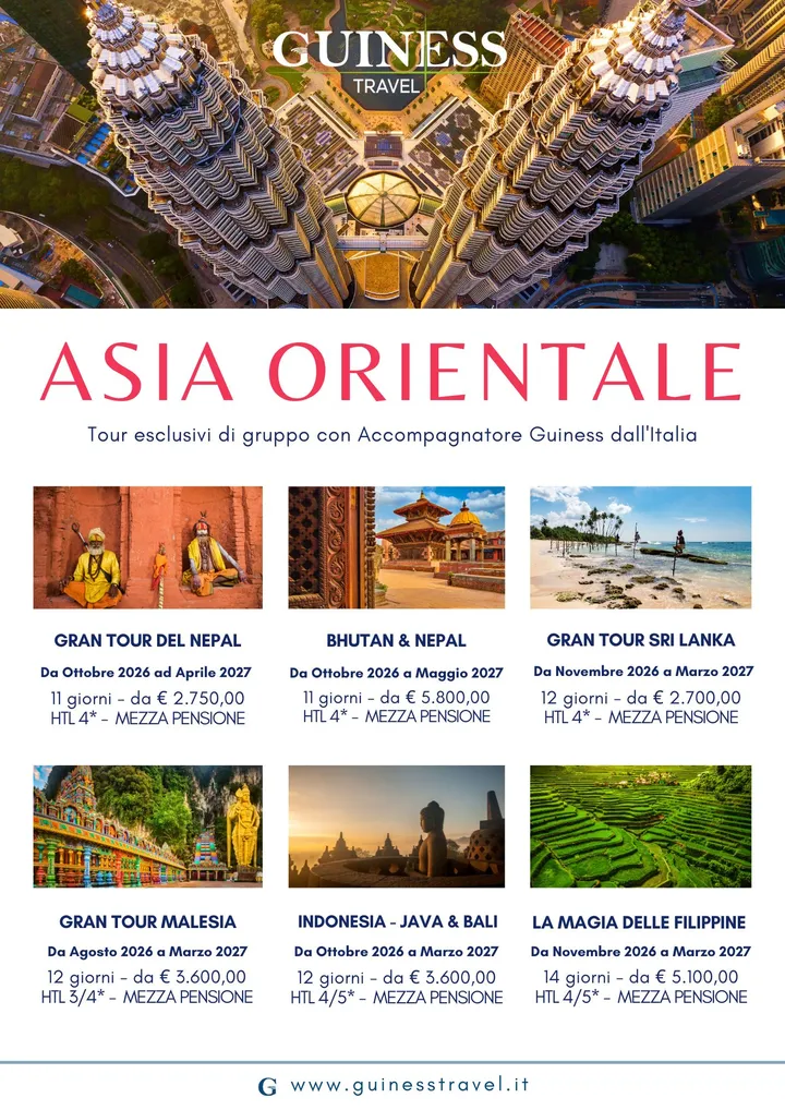 Asia Orientale - Nepal, Bhutan, Sri Lanka, Malesia, Indonesia, Bali e Filippine